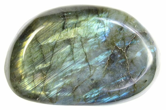 Flashy, Polished Labradorite Palm Stone - Madagascar #290547